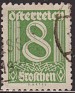 Austria - 1925 - Numbers - 8 K - Green - Austria, Figures - Scott 310 - Numbers - 0